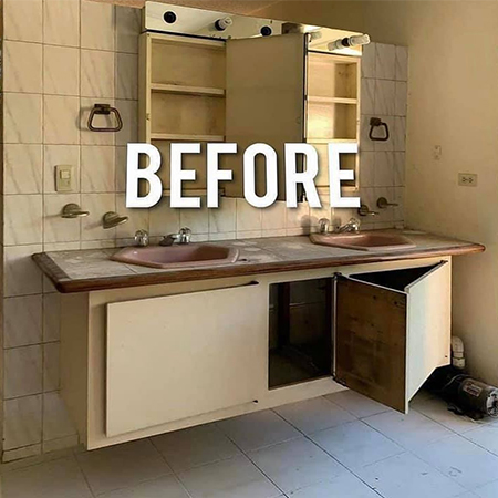 before and after bathroom renovation