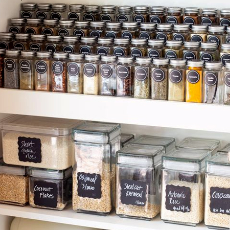 organise pantry or food cupboard
