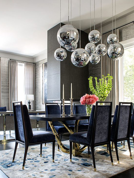 masculine dining room with feminine touches