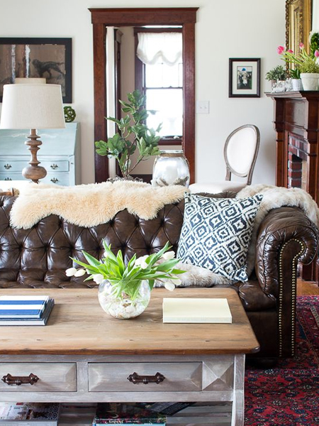 masculine room with feminine details