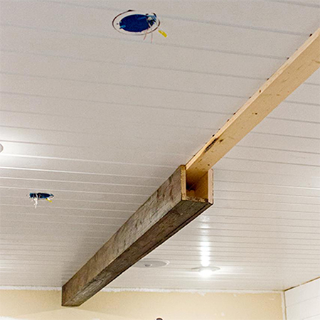 how to install faux ceiling beams