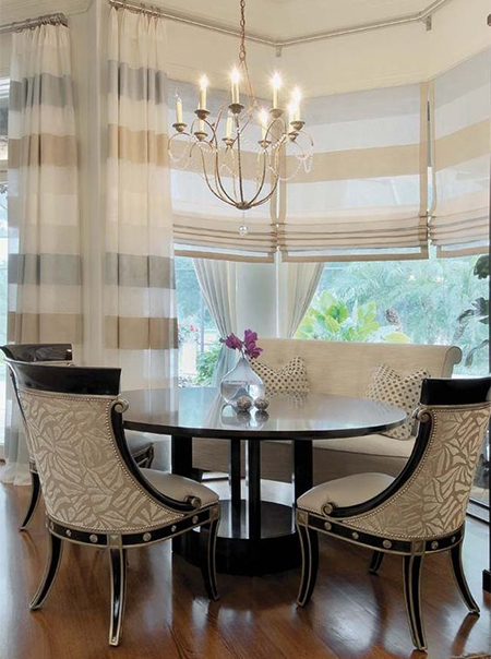 formal look with curtains and blinds