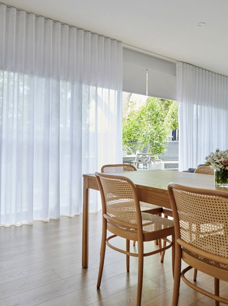 translucent sheer curtains let in natural light
