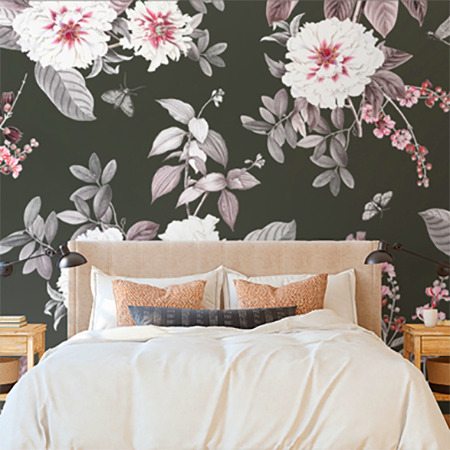 Botanical Themed Wallpaper Helps Soften Hard Architectural Lines