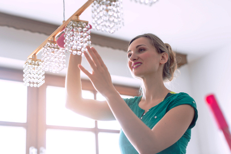 clean light fittings and ceiling fan