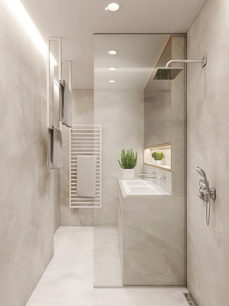 cement finish for bathroom walls