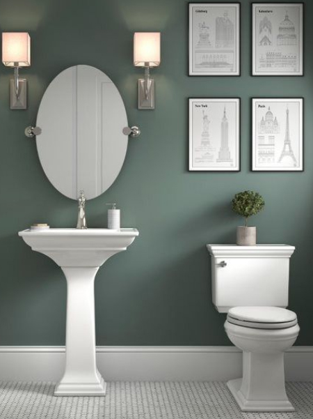 dark paint colours for bathroom walls