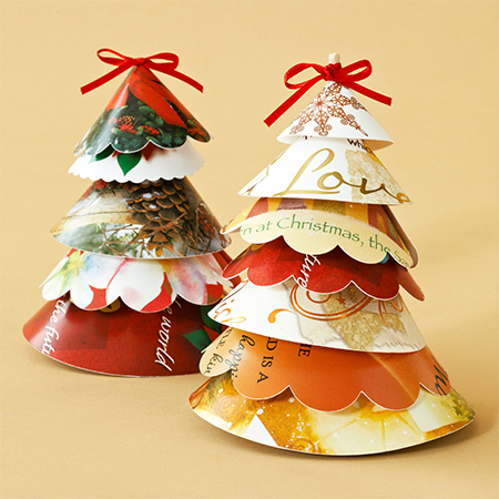 christmas tree decoration with greeting cards