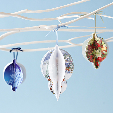 christmas card tree ornaments