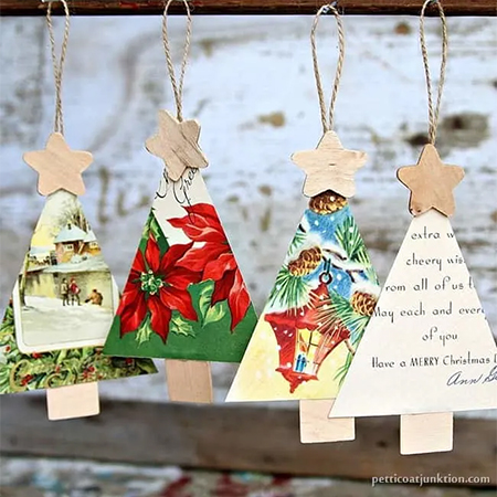 christmas tree ornaments old christmas cards