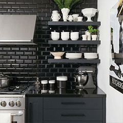 black or white kitchen countertops