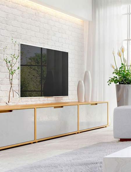 paint brick wall white in dark room