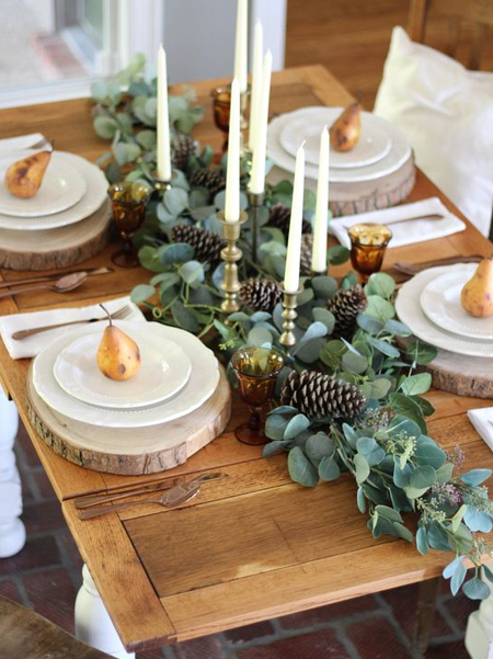 white crockery to decorate festive holiday dining table