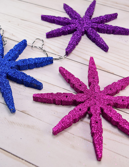 how to make clothes peg snowflakes