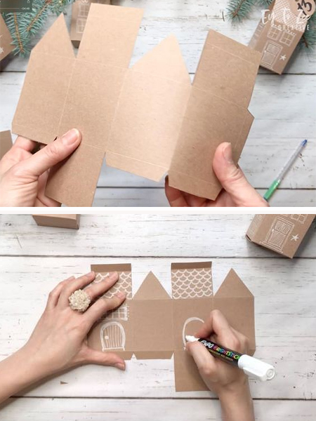 how to make cardboard box advent calendar