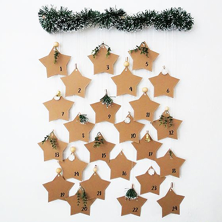 cardboard stars advent calendar