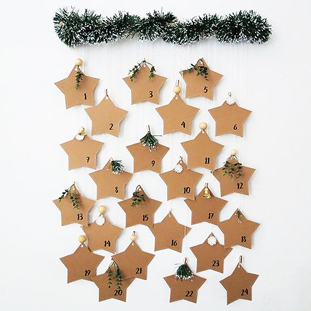 cardboard stars advent calendar