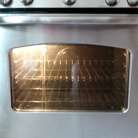 grease stains inside oven door
