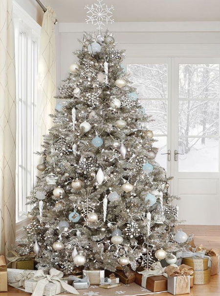 silver christmas tree ideas