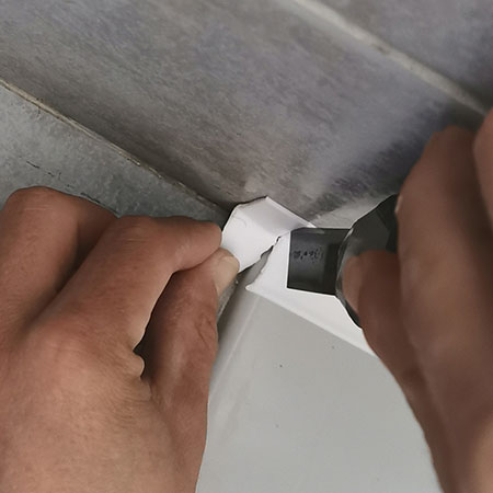 apply sealing tape around bath tub or shower