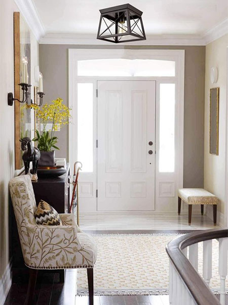 dark greige wall colour in entrance hall