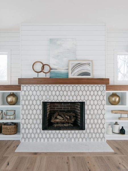 tile facelift for fireplace