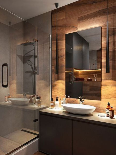 led strip lighting around bathroom mirror