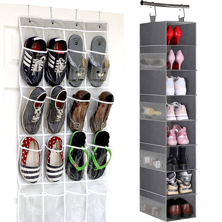 plastic hanging or door shoe organiser