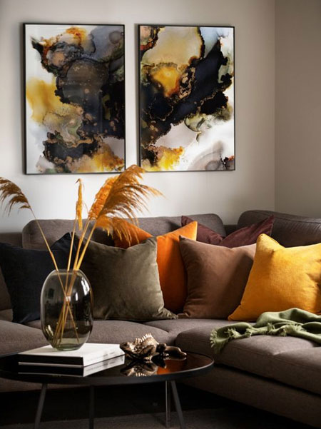 illuminating yellow artwork