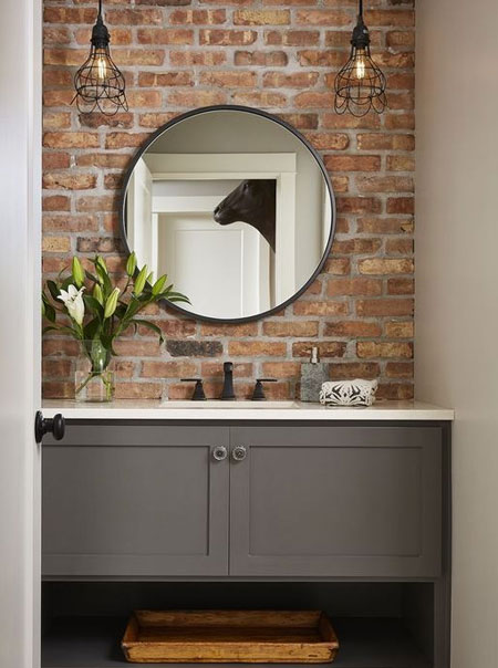 small bathroom feature wall