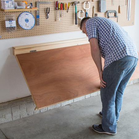 make drop down or fold down workbench