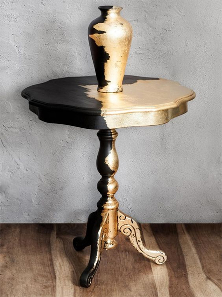 how to gold leaf on furniture