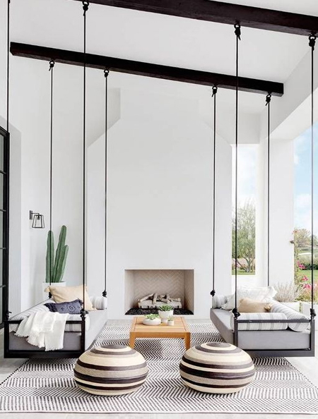 contemporary hanging sofa or daybed