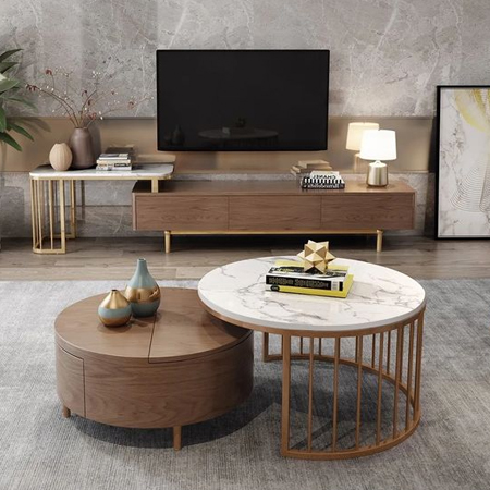 marble contact paper on coffee table