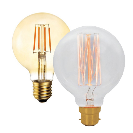 retro edison style LED incandescent light bulbs