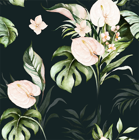 dark large pattern floral wallpaper