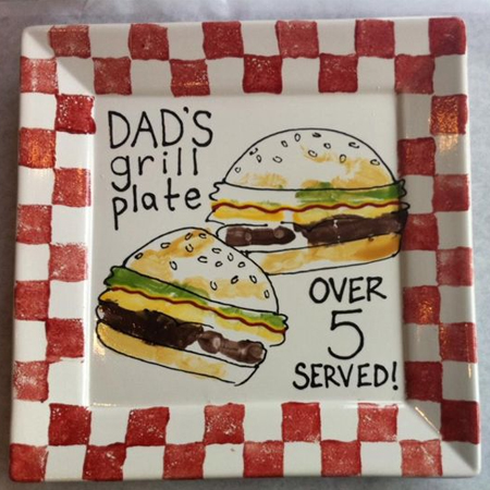 fathers day grilling plate with sharpie pens