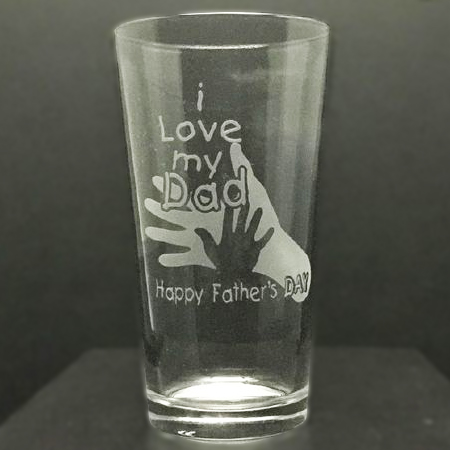 etched beer glass fathers day