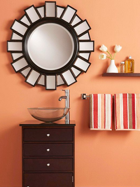 use warm colours for bathroom