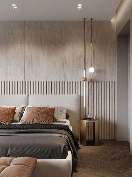 panelled floor to ceiling headboard ideas