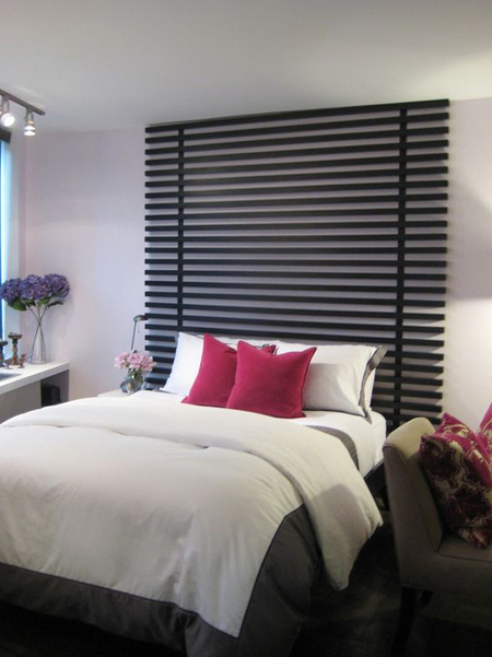 floor to ceiling headboard for small bedroom