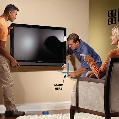 height to mount flat screen tv