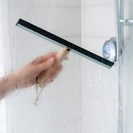 use squeegee on shower glass