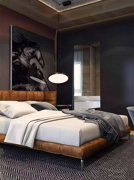 luxury leather bed