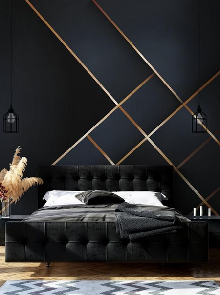 dark brooding colours for masculine bedroom