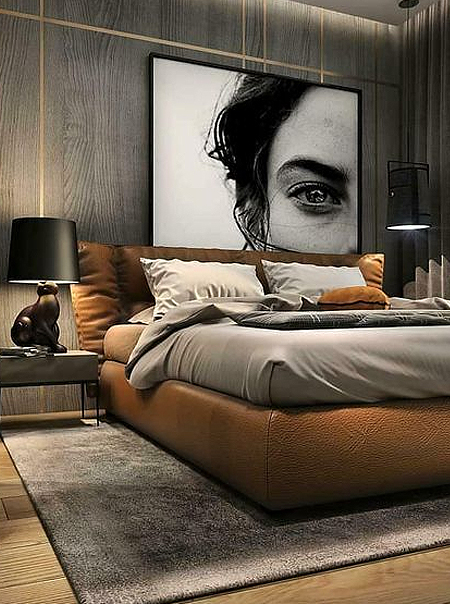 add art for masculine bedroom