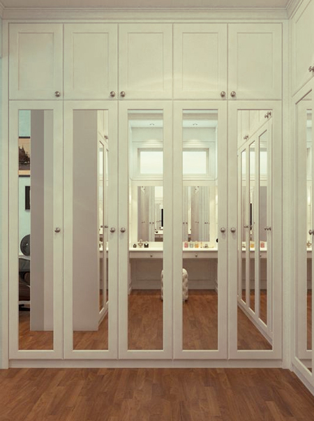 mirrors on built in cupboard doors