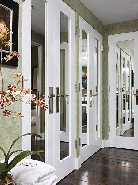 mirrors on built in cupboard doors