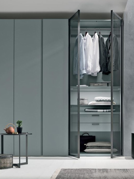 contemporary built in closet doors