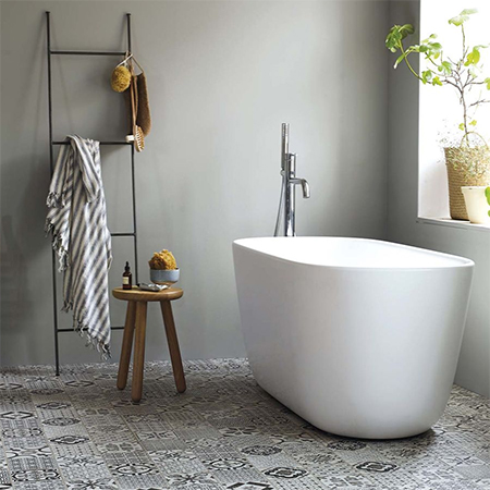 cool netural palette in bathroom